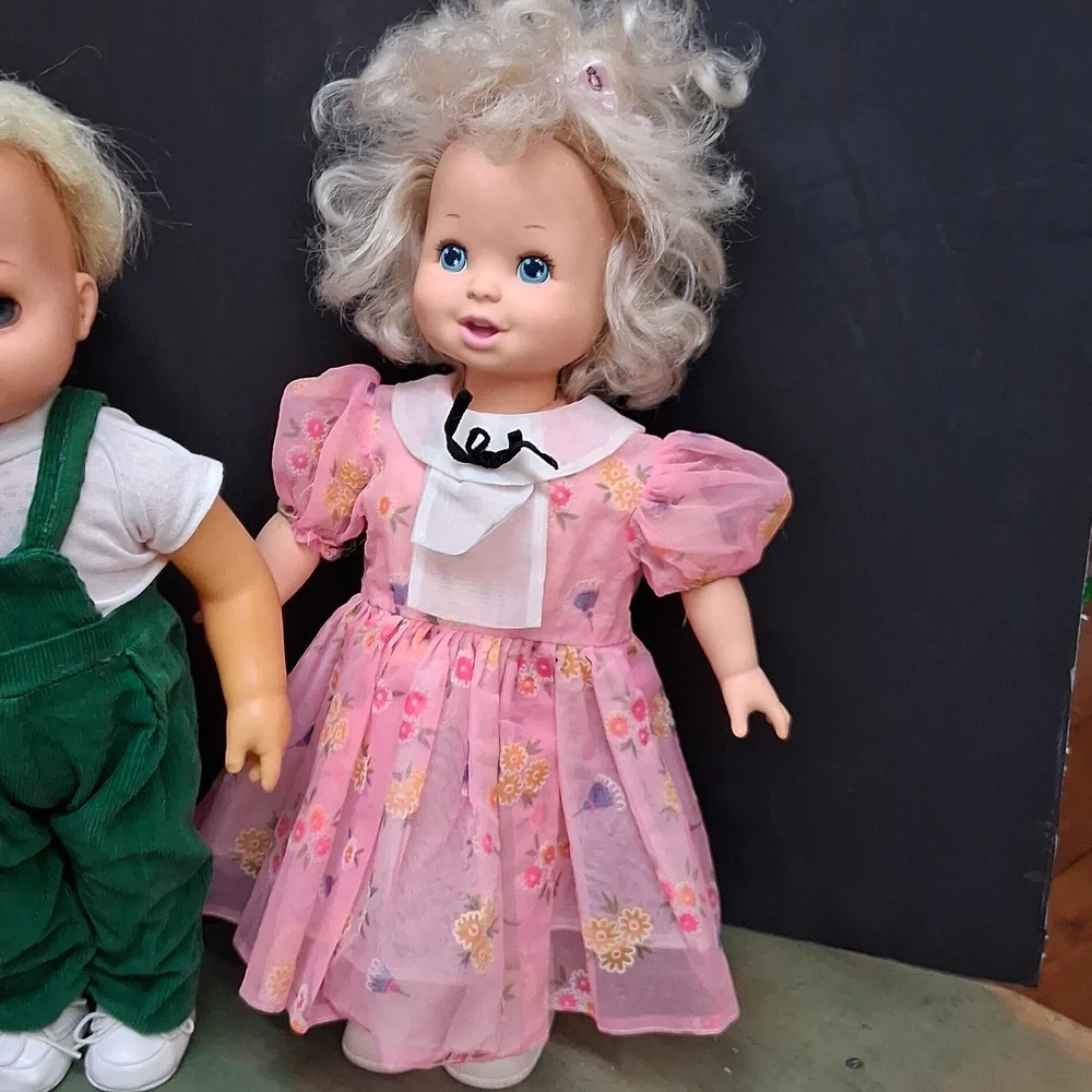 Vtg. 1960's-'80's dolls: Horstman, Bubble Yum, Chatty boy, & Grow with me‎ doll